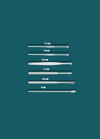 Портативний набір з 6 інструментів для чищення вух (NS0029) No Brand (315885343)