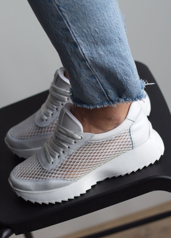 Кросівки жіночі літні з натуральної шкіри та сітки на дуже легкій підошві та зручній колодці Zlett 3804 білі літо (315510068)