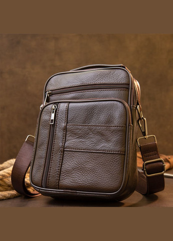 Кожаная сумка кросс боди мужская мессенджер через плечо коричневая 20436 Vintage (329196991)