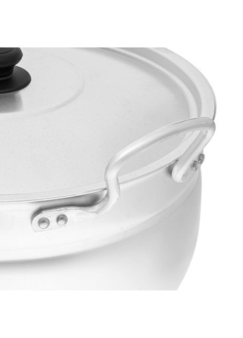 Кастрюля сферическая матовая алюминиевая с крышкой и двумя металлическими ручками 3.4 л Interos (296467998)