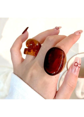 Кільця жіночі акрилові біжутерія Набор 3 одиниці No Brand (366668037)