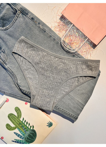 Набор женских хлопковых трусиков-слипов в рубчик, 5 шт, мягкий хлопок с эластаном, универсальные базовые цвета, р. S–L Finetoo (360788872)