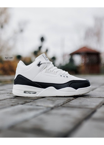 Черно-белые зимние мужские кроссовки No Brand