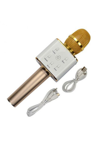 Бездротовий караоке мікрофон UNi з динаміками в чохлі Bluetooth USB Q7 Gold UTM (322127562)