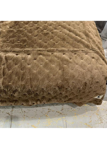 Стильне покривало коричневого кольору "Luxury Fur" з 3D-Ворсом, Євро 200х230 см– миттєвий затишок та стиль! No Brand (368565095)