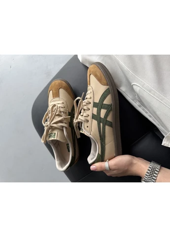 Зелені кросівки чоловічі asics onitsuka tiger tokuten beige/green асікс онітсука зелені демісезон No Brand