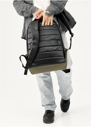 Мужской рюкзак с отделением под ноутбук Черный с хаки (4440311544) Sambag (361244875)
