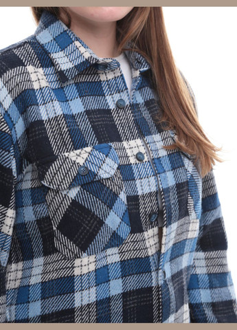 Синяя повседневный рубашка в клетку Bagarda с длинным рукавом