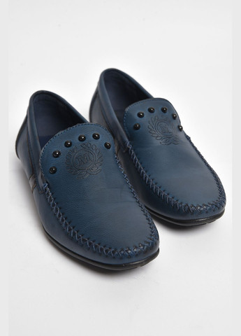 Темно-синие туфли подростковые для мальчика темно-синего цвета без шнурков Let's Shop