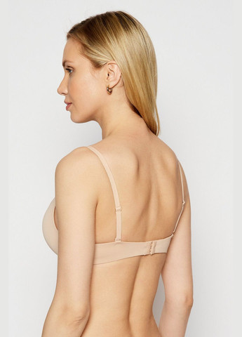 Бежевий брасьер гладкий бюстгальтер push up Wonderbra без кісточок