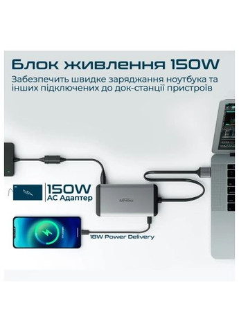 Концентратор (versahub-mst.grey) Promate USB Hub 13 ports versahub-mst.grey (366699418)