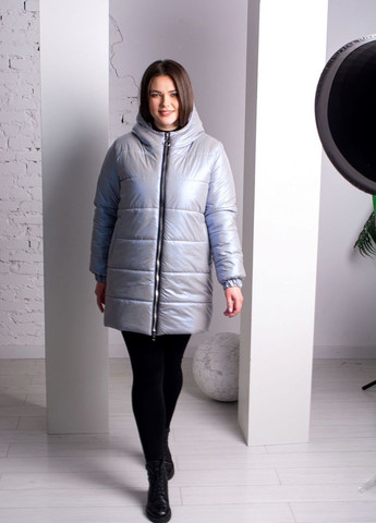 Сіра демісезонна куртка к-012 сіра перламутр SoulKiss k-012