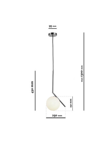 Срібний скляний підвіс (916-3814-1 CR+WH) No Brand (370071989)