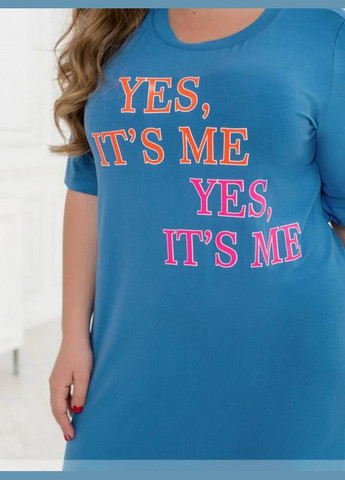 Світло-синя джинсова сукня жіноча леді досконалість літня 278 світло-синій, 62 Sofia з написами