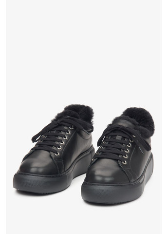 Черные кеды низкие, цвет черный Estro