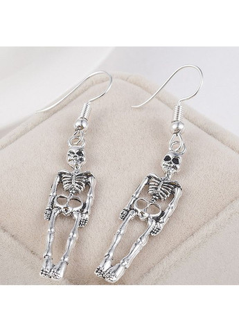 Сережки підвіски Скелети, колір Срібло No Brand (360544216)