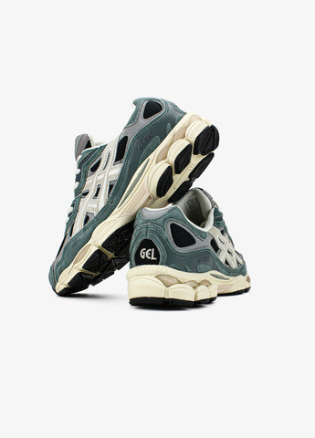 Зелені Осінні кросівки чоловічі і жіночі asics gel-nyc green grey | асікс гель-нюк зелені сірі No Brand