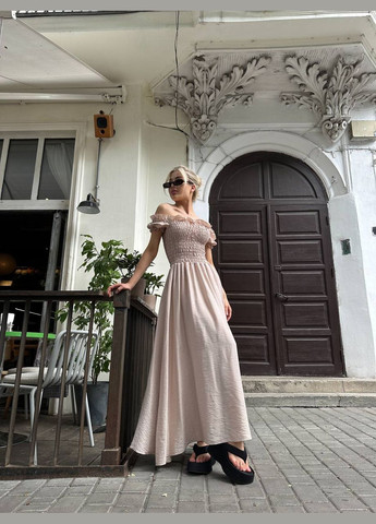 Бежевое повседневный платье DK/DL Мода без кордонів однотонное