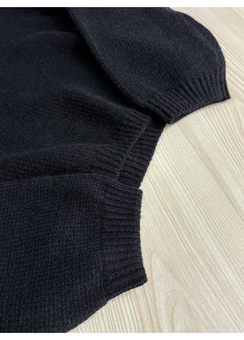 Черный демисезонный свитер женский fancy matinee 539 оверсайз однотонный No Brand