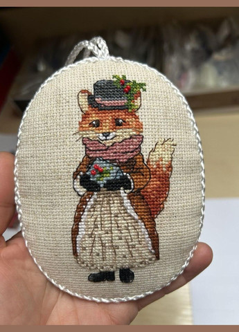 Набор для создания вышитой игрушки "Лисички", 10х13,5 см, 2 шт No Brand (340486462)