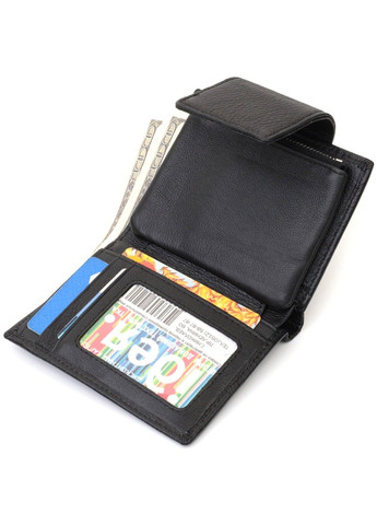 Вертикальний гаманець для жінок із натуральної шкіри 22703 Чорний st leather (298111825)