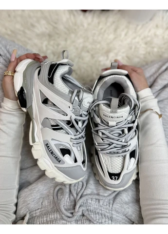 Белые демисезонные кроссовки мужские balenciaga track white black баленсиага трек белые No Brand
