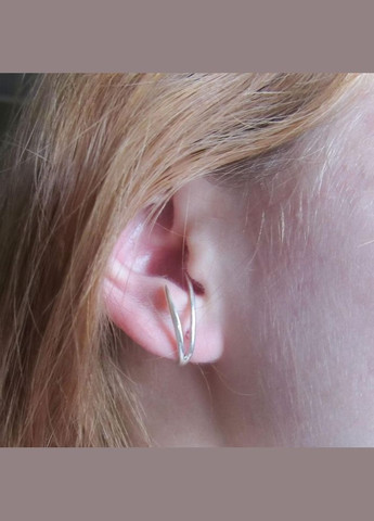 Срібні сережки пусети гвоздики "Штрихи" No Brand (350667333)