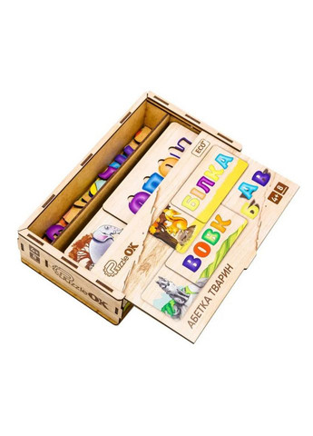 Розвиваюча дерев'яна іграшка-пазл Абетка тварин Puz-91768 No Brand (330776530)