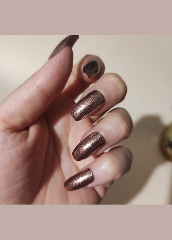 Накладні нігті із клеєм Cosmetics False Nails Stiletto "Rose Gold Glitter" Золото-рожевий 24 шт. Technic (292128882)