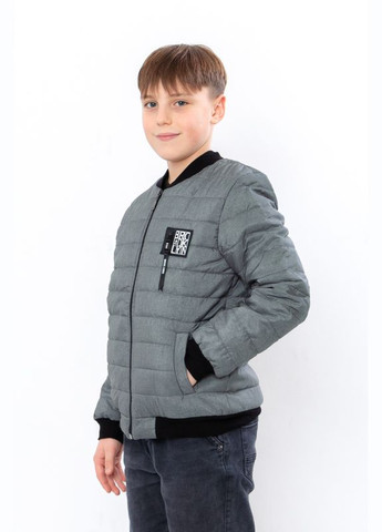 Сіра демісезонна куртка-бомбер для хлопчика (демісезон) підліткова Носи своє