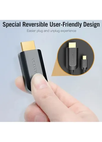 Кабель Type-C to HDMI 4K 30Hz Cable 1M Black () () Vention CGUBF (372683943)