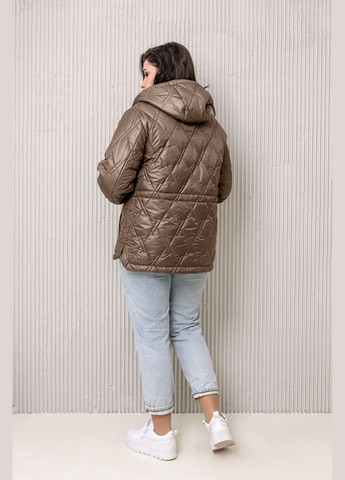 Коричневая демисезонная куртка elina (01197-brown44) MioRichi