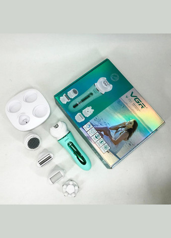 Епілятор 5 в 1 V-751, 5 насадок. Колір: зелений VGR (364666117)