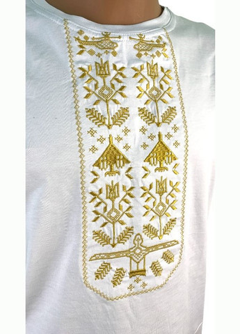 Белая футболка love self кулир белая вышивка байрактар пшеничка р. m (46) с коротким рукавом 4PROFI