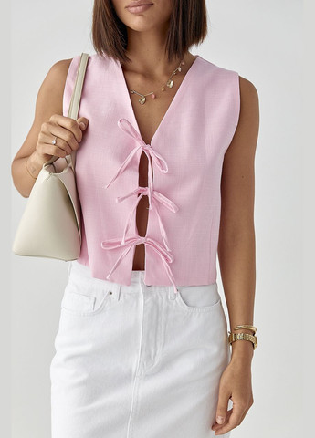 Жіночий бавовняний жилет на зав'язках - рожевий колір Lurex (340917622)