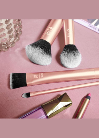 Набір пензлів для макіяжу (Реал Технікс) Flawless Base Brush Set (4 пензлі та контейнер) Real Techniques (278773724)