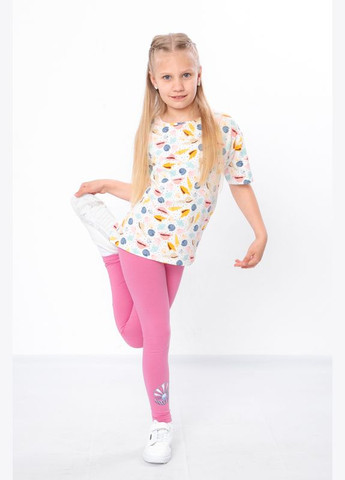 Рожевий літній комплект для дівчинки (футболка+лосини) (p-14257) Носи своє