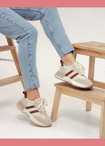 Кросівки шкіра замша ALLSY бежеві демісезони (301407862)