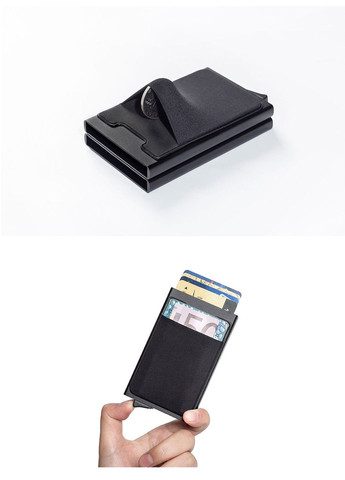Алюмінієвий картхолдер чоловічий для карток, чорний чоловічий гаманець для карток web No Brand (289870015)