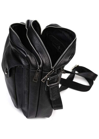 Сумка планшет через плечо мужская из натуральной кожи для телефона и для документов маленькая Черный 38066 TARWA (355245412)