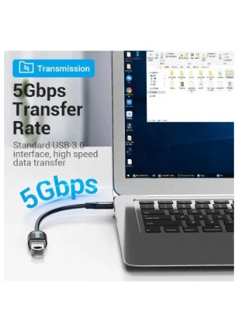 Переходник OTG USB 3.1 AF to USB-C 0.15m black (CCVBB) Vention (396873902)