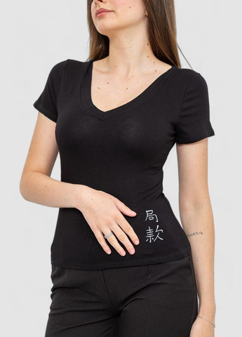 Чорна футболка жіноча Ager 186R528