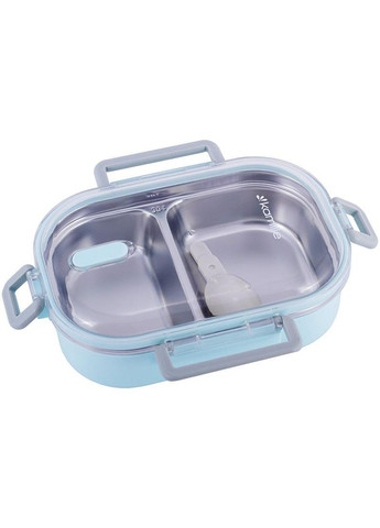 Ланч-бокс Andoni 650мл контейнер для еды с ложкой пластиковый с нержавеющей сталью Kamille (368991186)