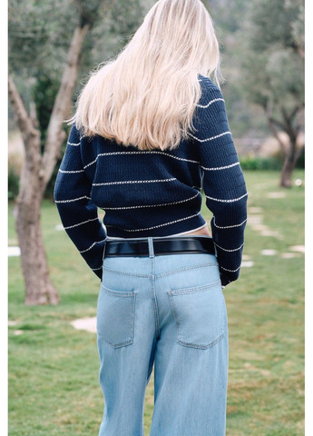 Женские мешковатые широкие джинсы Wide Low waist (58109) W34 Синие H&M - (318128726)