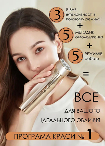 Масажер мікрострумовий RF + EMS + ультразвук + LED антивіковий догляд, омолодження & відновлення шкіри обличчя Beperfect MISMON MS-318C (297669211)