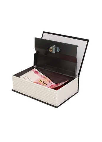 Металевий сейф кешбокс міні книга ящик кейс бокс короб для грошей з ключем 18х11,5х5,6 см (476432-Prob) Чорний Unbranded (282595852)