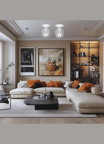 Стельовий скляний світильник (56-XPR0231F-1 WH+CL) No Brand (370070070)