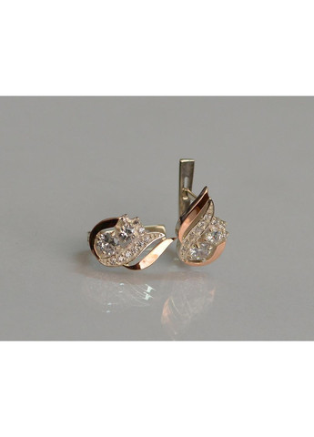Серебряные серьги с золотыми вставками Silver Style (367112102)