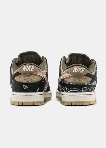 Коричневые зимние кроссовки зимние мужские и женские nike sb dunk low x travis scott cactus jack winter | найк сб данк низкие коричневые с мехом No Brand