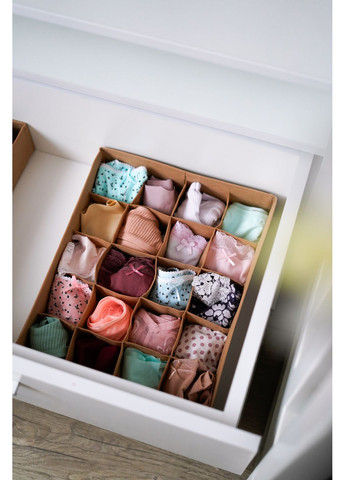 Набір органайзерів для нижньої білизни 3 шт (беж) Organize (356473605)